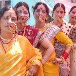 Bunch of women in their traditional nose pins