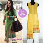 Vidya Balan at airport Wearing Khadi from the designer Shruti Sancheti