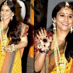 Vidya Balan in floral jewelry at her mehndi