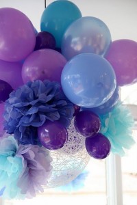 Ballons and Tissue Flowers