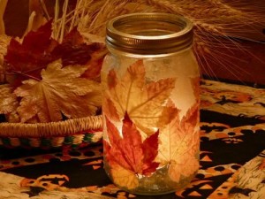 Maple Leaf Candle Jar