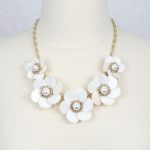 White Flower Statement Necklace