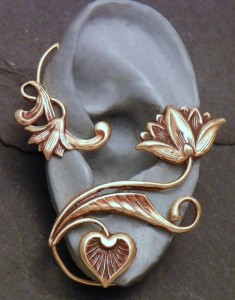 Brass Floral Ear Cuff