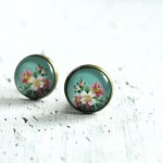 Floral painted earrings