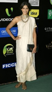Sonam Kapoor In white draped dress
