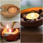 Coconut shell instant candle arrangement