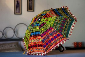 Embroidered Umbrella for Holi decoration