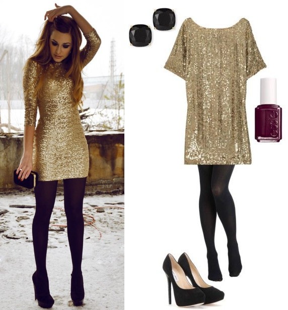 Golden sequence short dress | Threads - WeRIndia