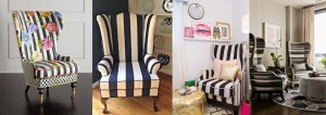 Striped High back chairs