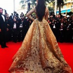 Sonam Kapoor in a gold Elie Saab gown
