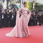 Sonam Kapoor in  pink couture gown on Red Carpet
