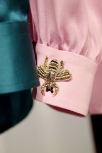 Butterfly embroidery for shirt cuff