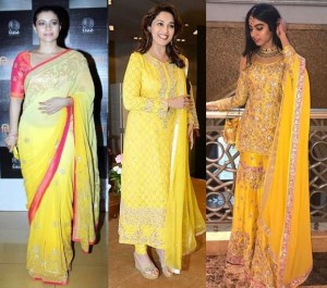 Yellow clothing for 1st day of navratri