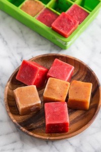 Overripe fruits ice cubes