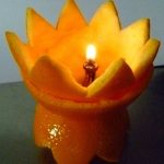 Citrus fruit peel candles