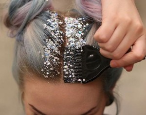 Glitter hair trend