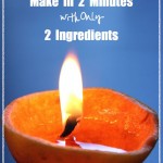 Natural candle from orange peel
