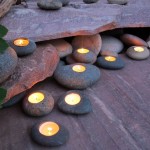 Aesthetic Candle Holders Made From Pebbles