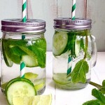 Cucumber, lemon and mint detox water