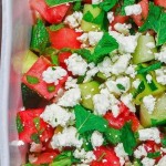 Watermelon cucumber and mint salad