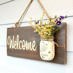 Wooden Pallet Floral welcome board