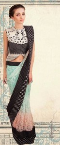 Peplum blouse style for saree