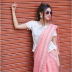Peplum blouse style for saree