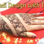 Mehndi design with tape for karvachauth