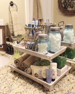 Reuse glass jars for bathing room