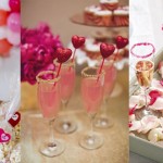Cocktail glass decor for valentine's day party ideas