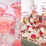 Cocktail glass decor for valentine's day party ideas