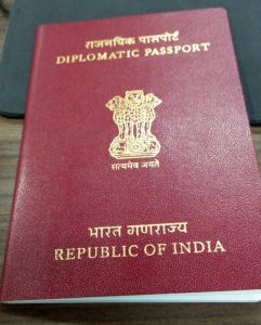 Type D, diplomatic Indian passport