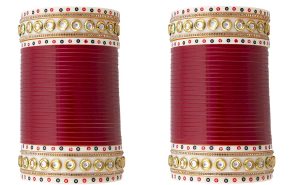 Maroon color choora for the Indian brides