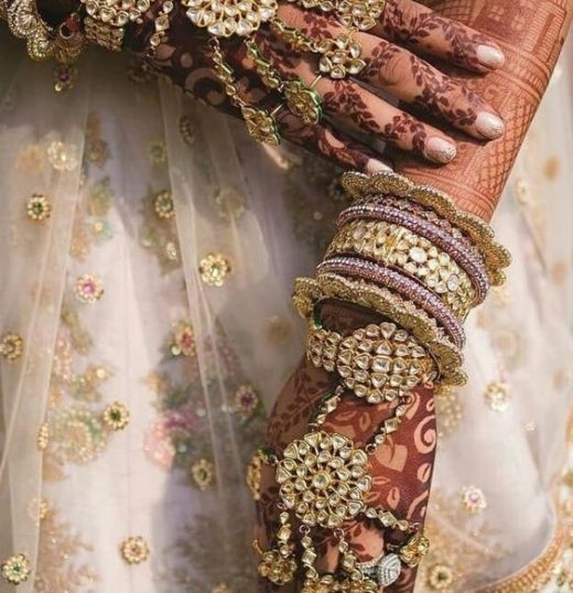 The gold kara or bangle look for the brides
