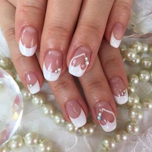 French manicure valentine's nails