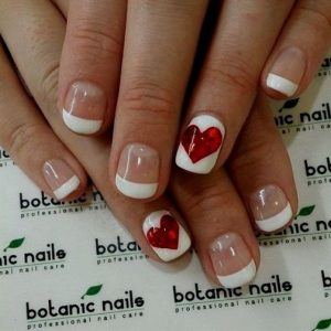 French manicure valentine's nails