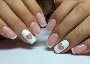 French manicure valentine's nails