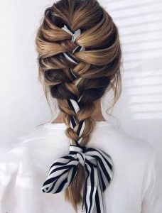 How to use scarf as a hair accessory with braids and buns