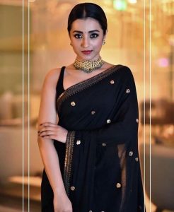Black sleeveless blouse saree looks