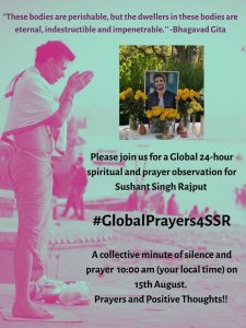 24 hour Global Prayer for Sushant Singh Rajput