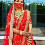 Indian brides with matching face mask