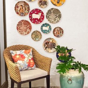 Home decor with decorative ceramic plates