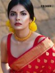 How to wear Red silk saree designs