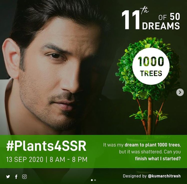 #Plant4SSR, fulfilling Sushant Singh Rajput's dream to plant 1000 trees