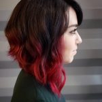 Red colored short hairstyles