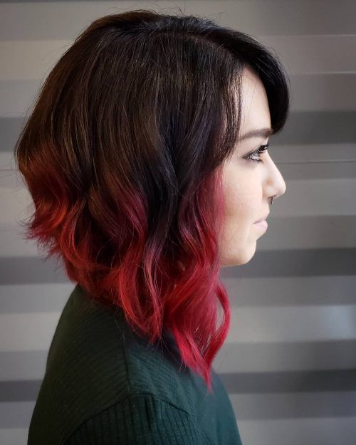 Red colored short hairstyles