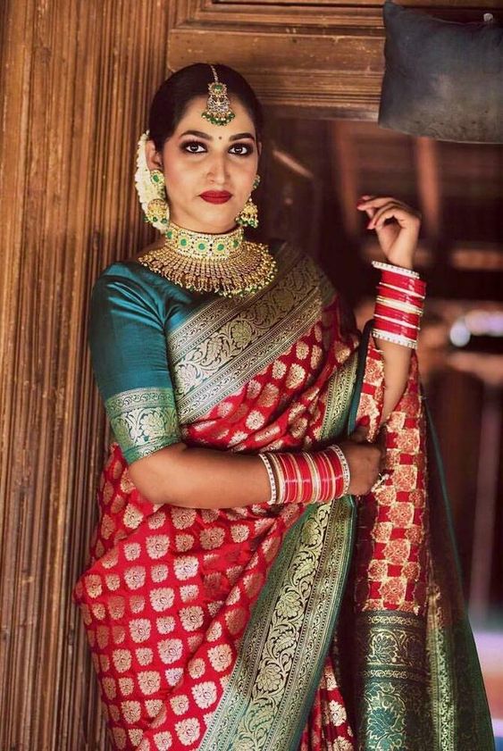 Samantha is Beautiful Looks in a Silk Red Saree