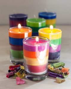 DIY candles with leftover crayons