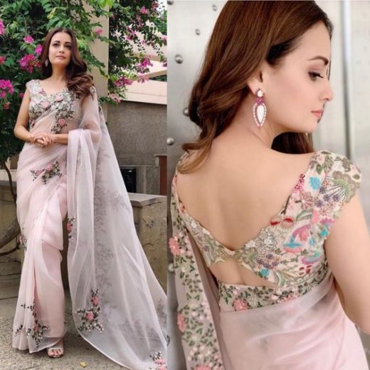 Dia Mirza saree blouse designs