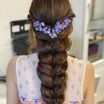 Bridal braids with real flowers